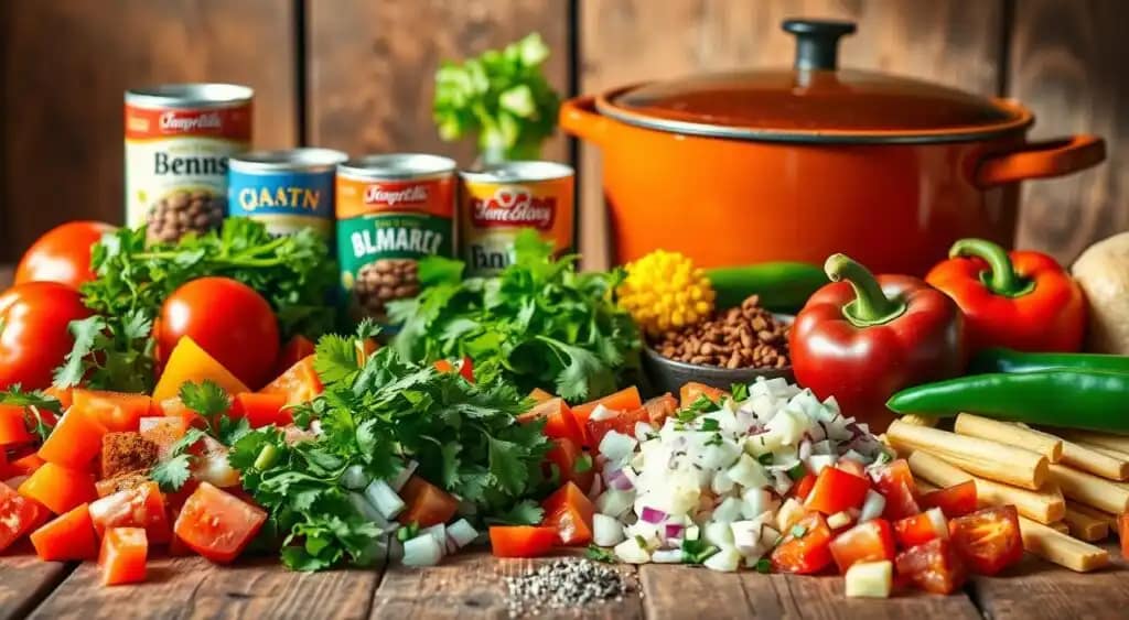 fresh ingredients for taco soup Fresh Ingredients for Taco Soup