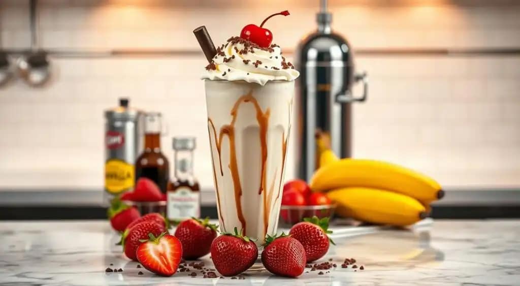 milkshake recipe Creamy Milkshake in a Glass